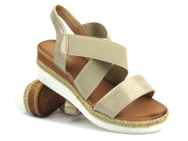 Keilsandaletten aus Leder für Damen – Wasak 0693, Beige