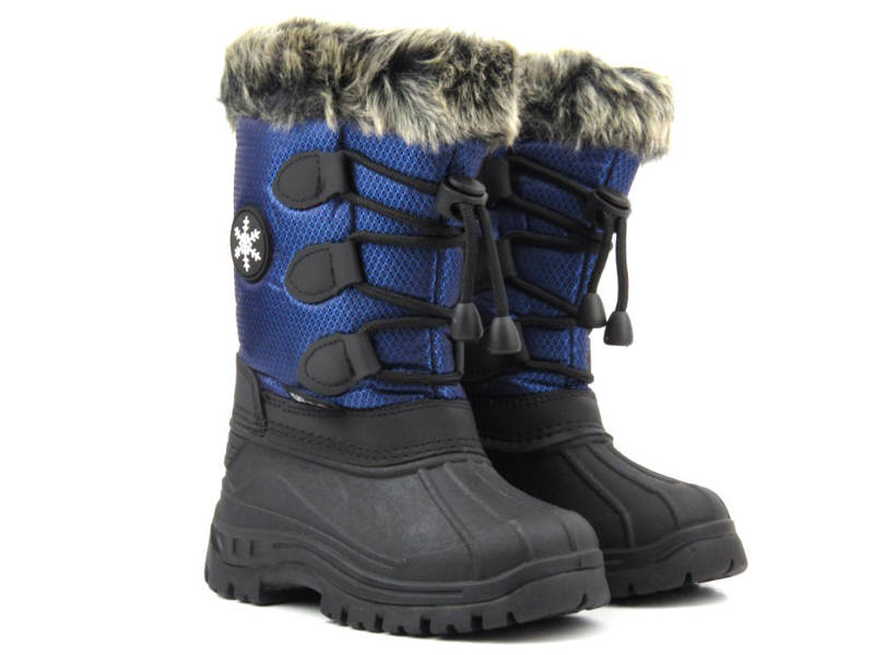 Kinder-Schneestiefel mit Schaffell – WOJTYŁKO 21500, Marineblau