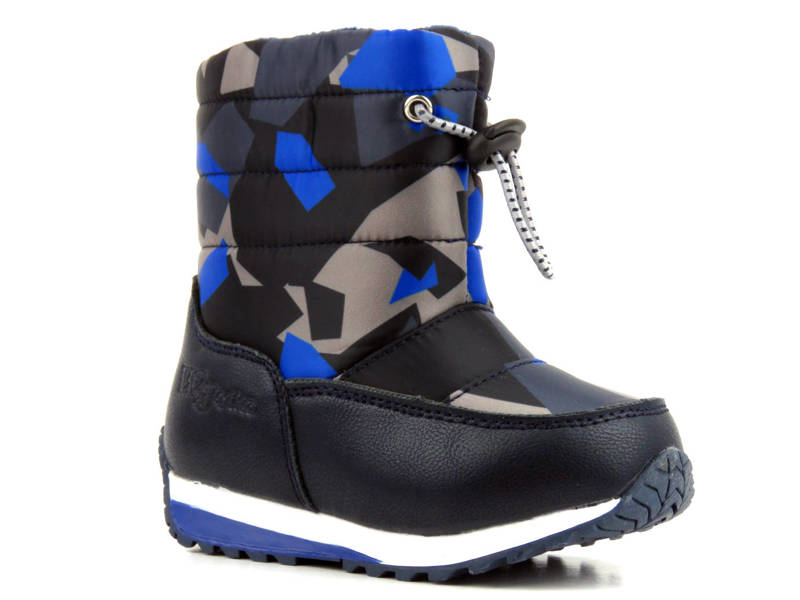 Kinder-Schneestiefel mit Schaffell – WOJTYŁKO 23033, Marineblau