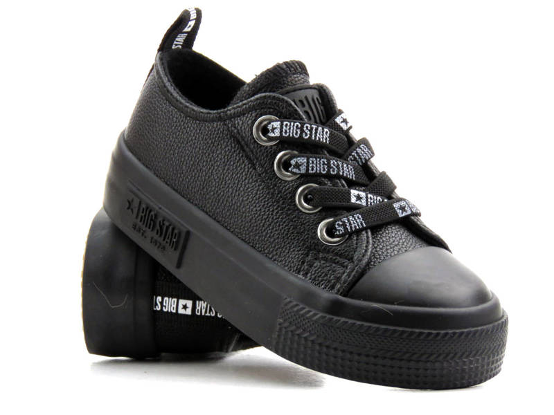 Kinder-Slip-On-Sneaker aus ökologischem Leder – BIG STAR KK374061, schwarz