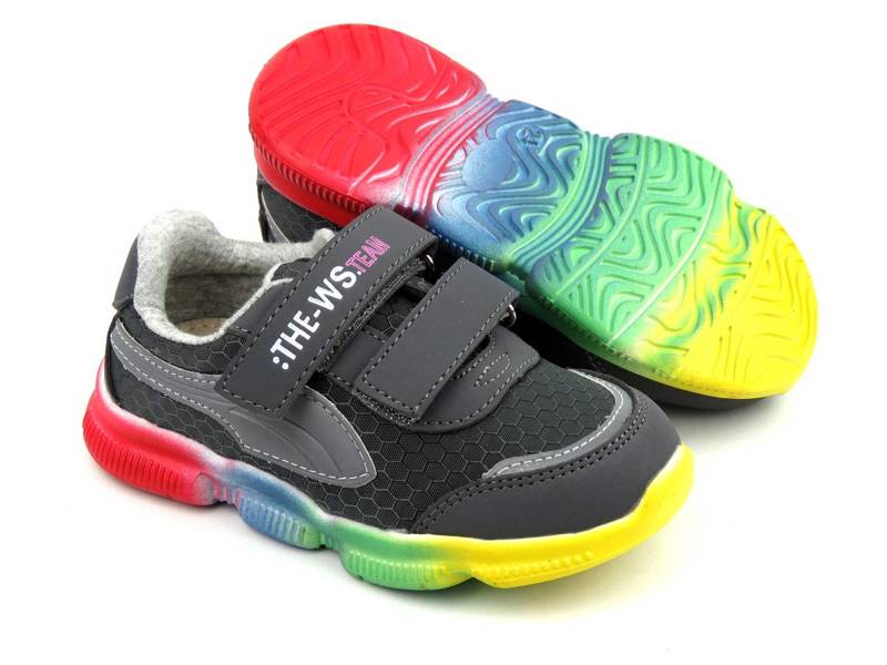Kinder-Sneaker mit bunter Sohle – WEESTEP R366153031, dunkelgrau