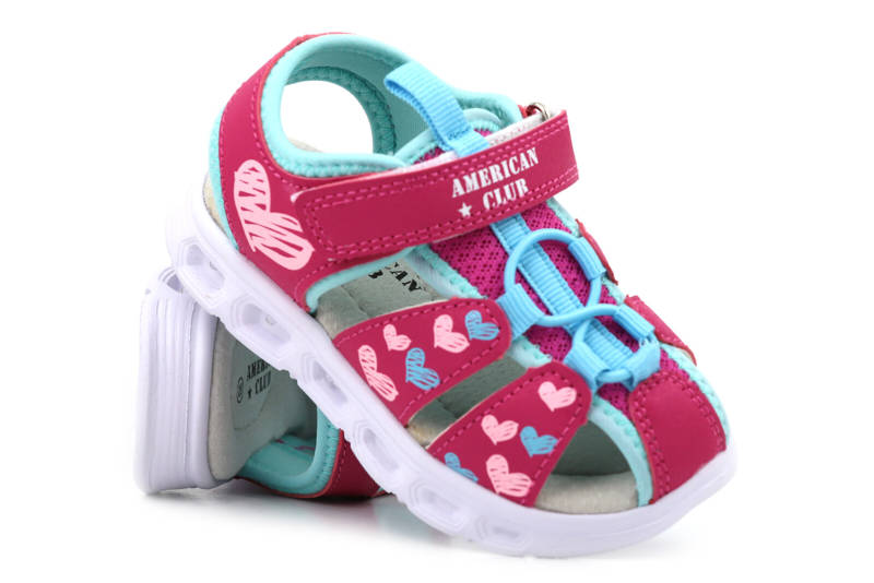 Kinder-Sportsandalen mit Licht – American Club RL 113/23, rosa