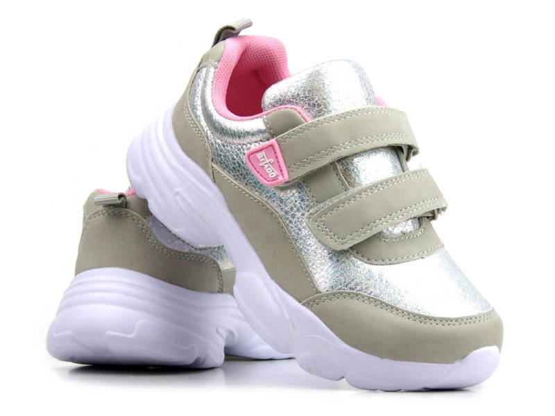 Kinder- und Jugendsneaker mit Klettverschluss - BEFADO 516Y107, grau mit silber