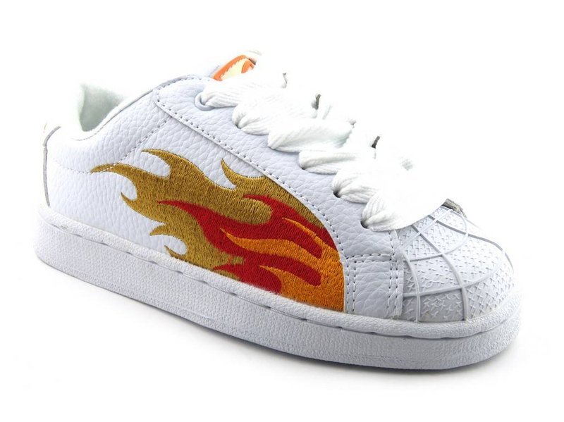 Kindersportschuhe mit Flammen - Sunrise XY223-1, weiß