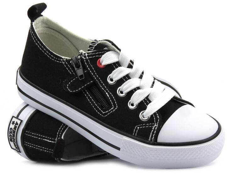 Klassische American Club LH 42/23 Kinder-Sneaker, schwarz