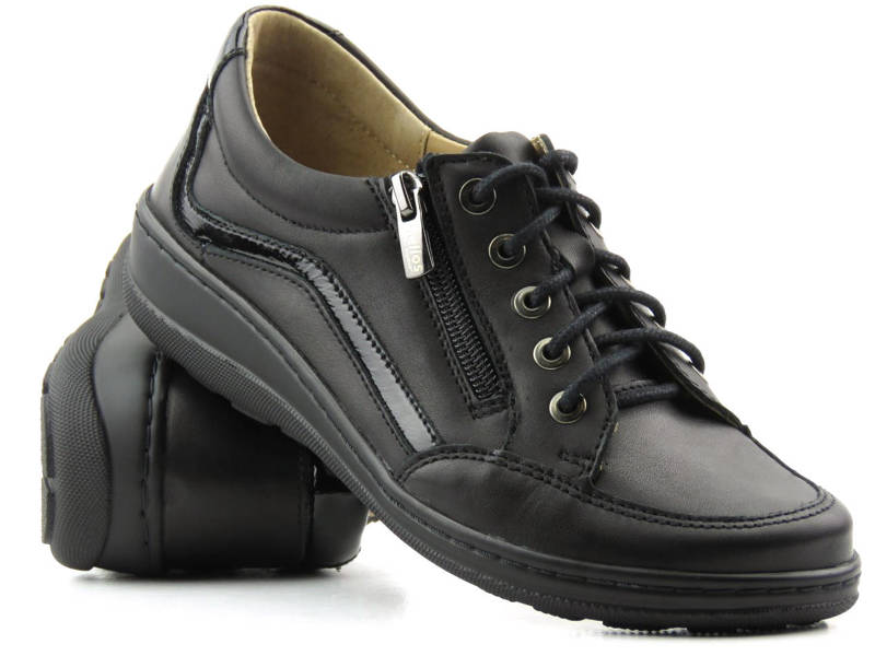 Leder-Damenschuhe HELIOS Komfort 411, schwarz