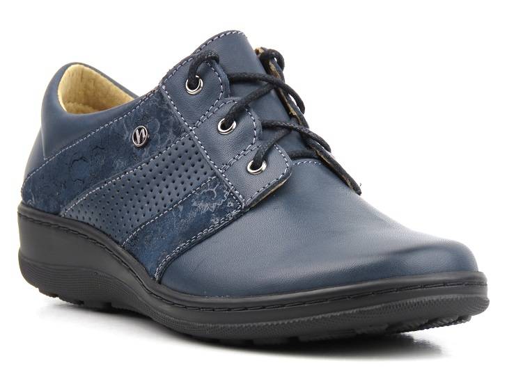 Leder-Damenschuhe des polnischen Herstellers HELIOS Komfort 399, Marineblau