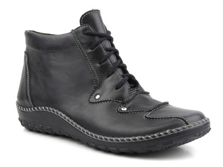 Leder-Damenstiefel eines polnischen Herstellers - HELIOS Komfort J.11, schwarz