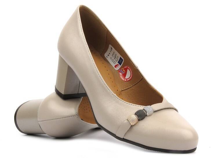 Lederpumps mit hohen Absätzen GALANT 1050, beige