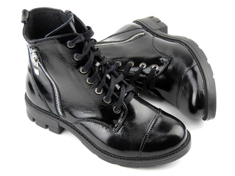 Lederstiefel, Damenstiefel HELIOS Komfort 578, schwarz, Lackleder