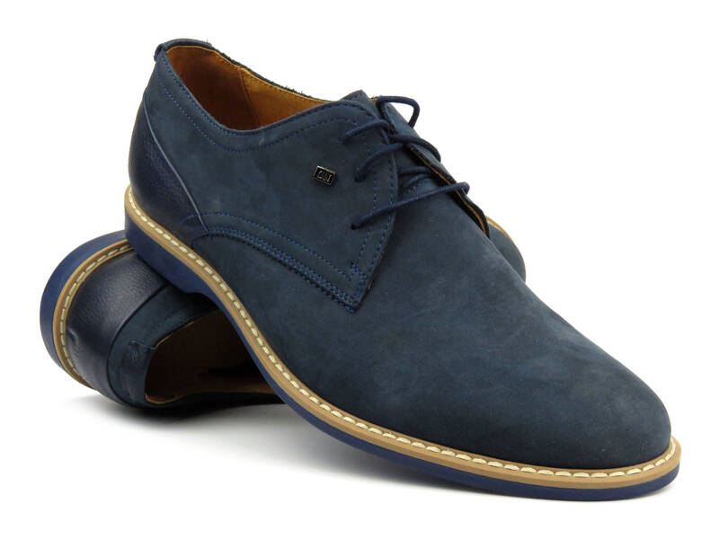 Leichte Herren-Derby-Schuhe aus Leder – Nik Giatoma Nicoli 04-0522-027, Marineblau