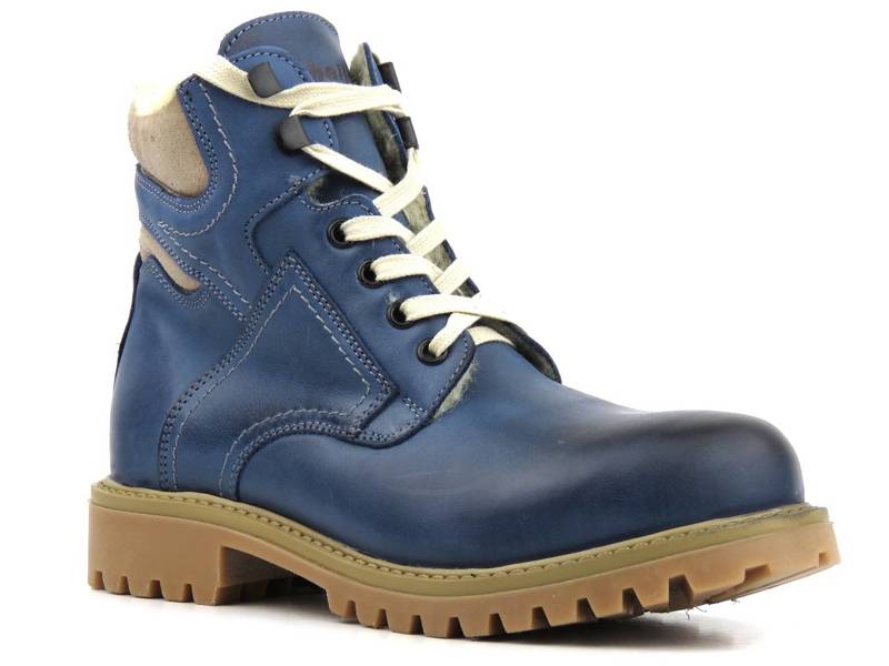 Mit Wolle isolierte Damen-Lederstiefel - HELIOS Komfort 616/2G, Marineblau 3