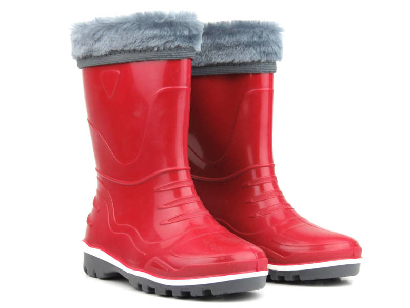 Mit dickem Fleece isolierte Kinder-Gummistiefel - Nordman PS8, rot