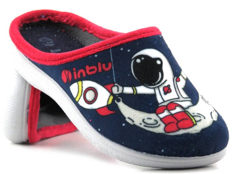 Schöne Kinderhausschuhe mit einem Astronauten – INBLU B9-41, Marineblau