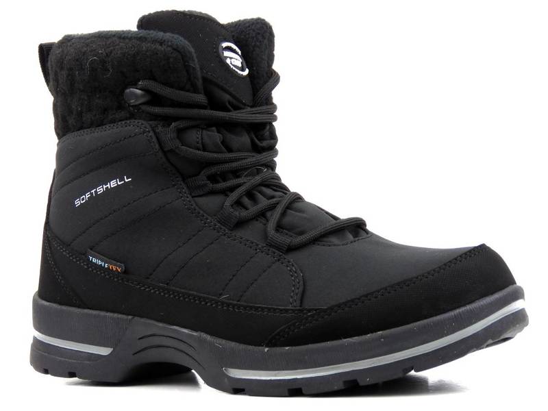 Schwarze Damen-Schneestiefel AMERICAN CLUB SN02, Softshell und Tripletex