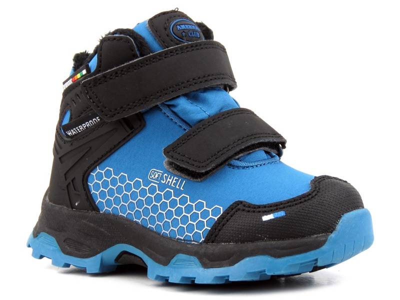 SoftShell-Schneestiefel für Kinder – AMERICAN CLUB HL 33/21, Schwarz und Blau