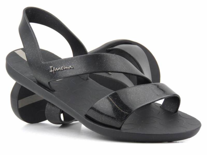 Sportliche wasserdichte Damensandalen - IPANEMA 82429, schwarz mit Glitzer