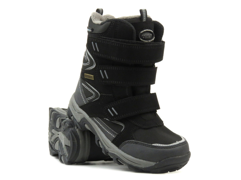 Trekkingschuhe, Kinder-Schneestiefel - AMERICAN CLUB WT161/23 schwarz und grau