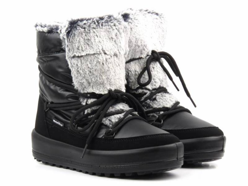 Warme Eskimo-Schneestiefel für Damen -Manitu 990091, schwarz