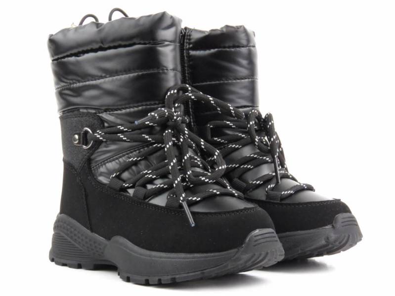 Warme Kinder-Schneestiefel - MISS E 22DZ23-5269, schwarz