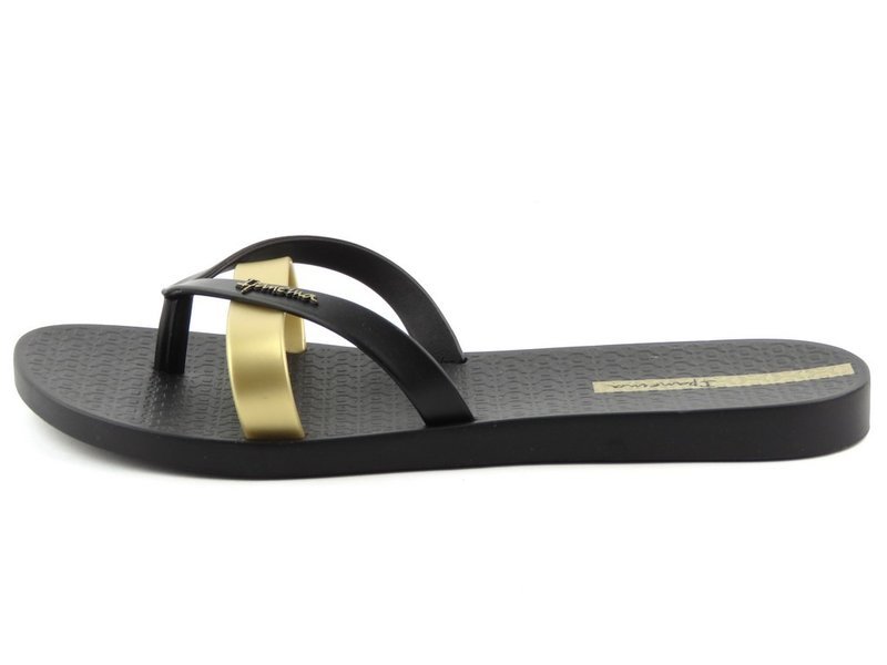 Wasserdichte Damen-Flip-Flops Ipanema 81805, Schwarz mit Gold