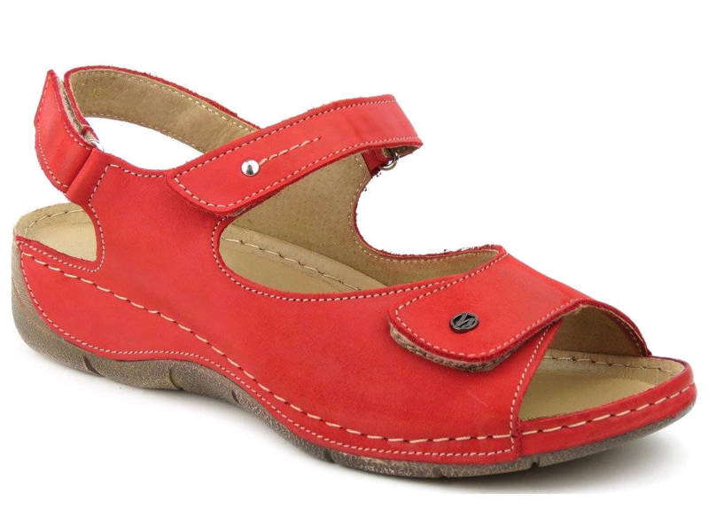 Weiche, bequeme Damen-Ledersandalen - Helios Komfort 266, rot