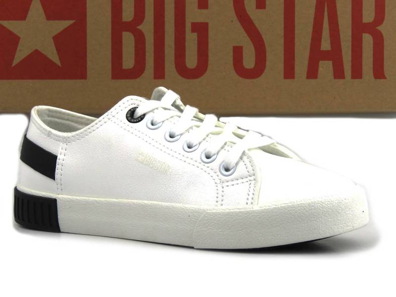 Weiße Damen-Sneaker mit schwarzen Akzenten – BIG STAR FF274175
