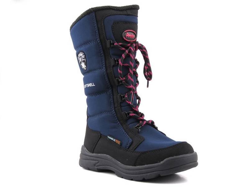 AMERICAN CLUB SN12 hohe Kinder-Schneestiefel, Marineblau