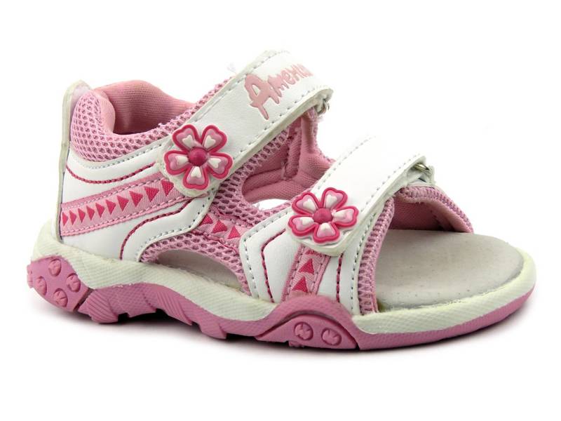 AMERICAN CLUB Y10714 Kindersandalen, weiß und rosa