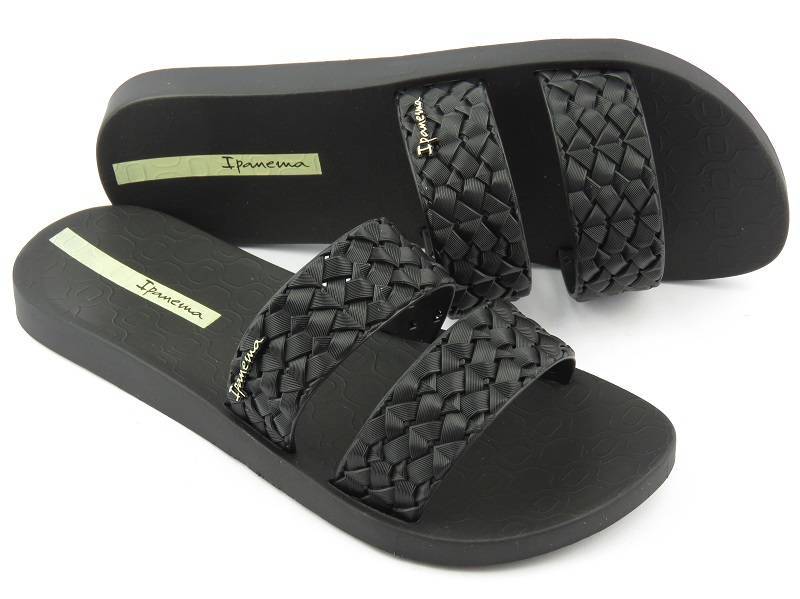 Bequeme Damen-Flip-Flops mit geflochtenen Riemen – Ipanema 83243, schwarz