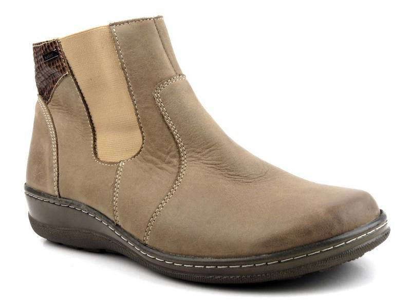 Bequeme Damen-Lederstiefelette - HELIOS Komfort 700, beige