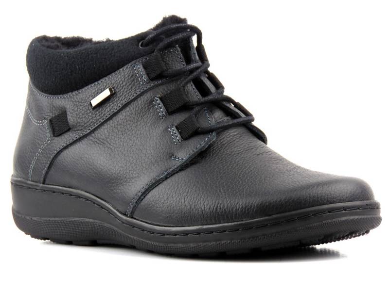 Bequeme Damenstiefelette mit Naturwolle - HELIOS Komfort 521, schwarz