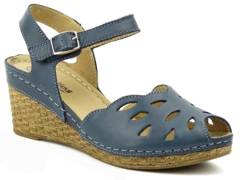 Bequeme Pin-Up-Sandalen für Damen – HELIOS Komfort 4023, Marineblau