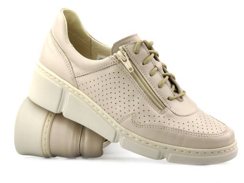 Bequeme, leichte Damen-Sneaker - Wasak 0677, Beige