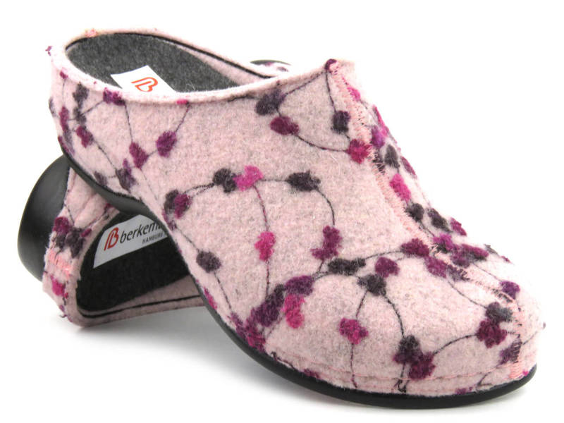 Damen-Filzpantoffeln mit Blumen - BERKEMANN 01028-292 Donata, rosa