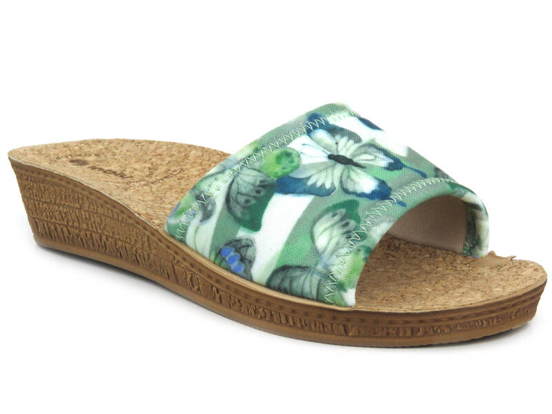 Damen-Flip-Flops mit Kork-Innensohle – INBLU IN-DI-TA, grün