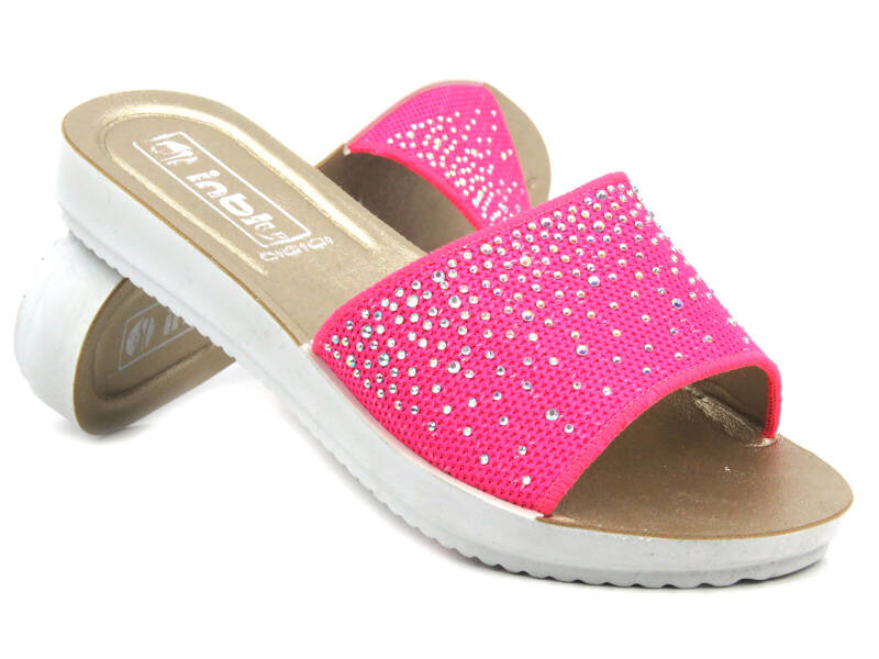 Damen-Flip-Flops mit Pailletten – INBLU Mimi, rosa