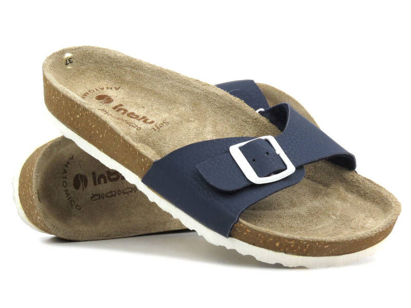 Damen-Flip-Flops mit Schnalle – INBLU 25, Marineblau