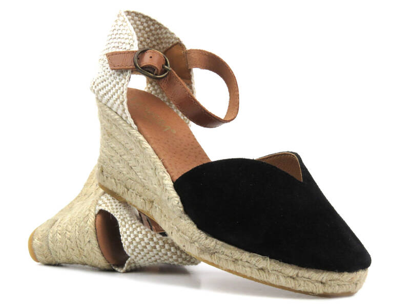 Damen-Keilsandalen, Espadrilles – VENEZIA V-5359-P, schwarz