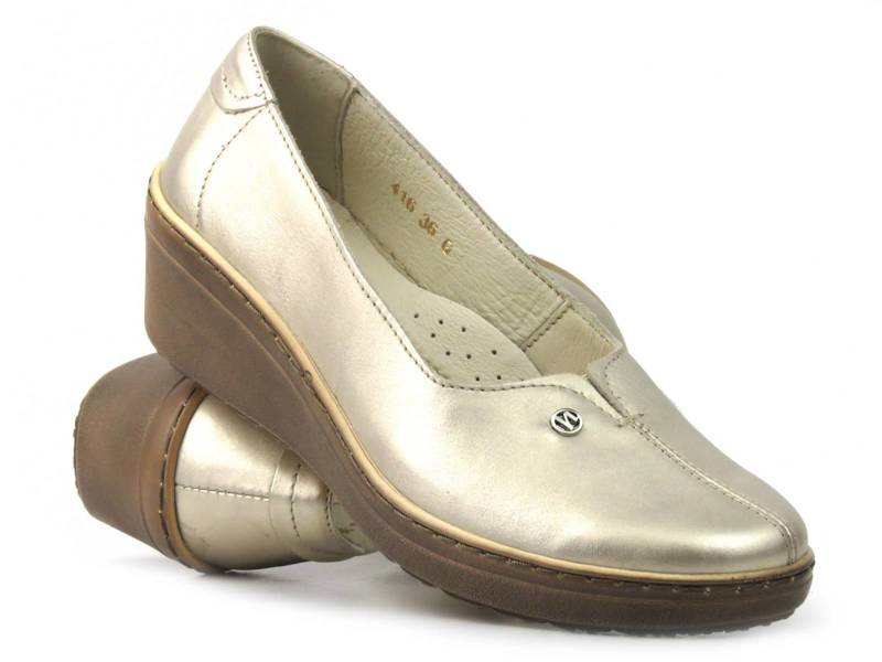 Damen-Keilschuhe - Helios Komfort 416, Gold