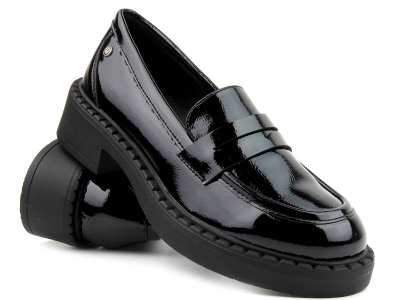 Damen-Lacklederschuhe und -Loafer – Potocki 23-12174, schwarz