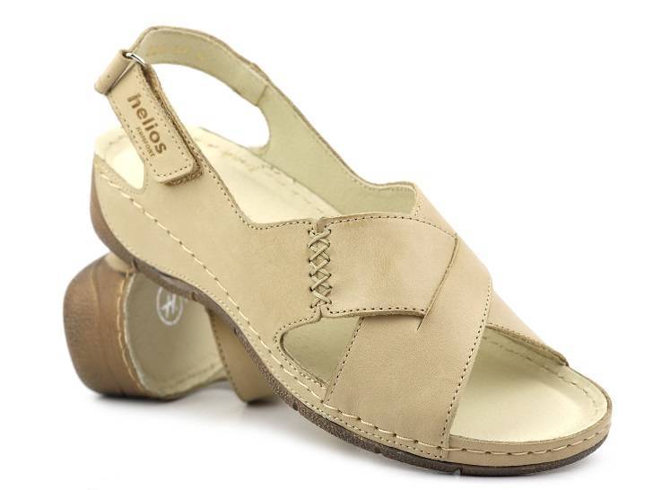 Damen-Ledersandalen - HELIOS Komfort 229-1, hellbeige