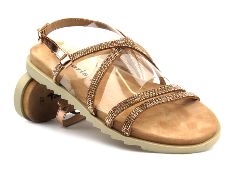 Damen-Ledersandalen - Tamaris 28121, Gold