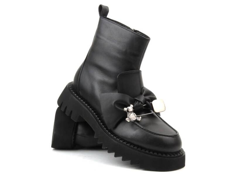 Damen-Lederstiefeletten - VENEZIA 040541 R010 schwarz