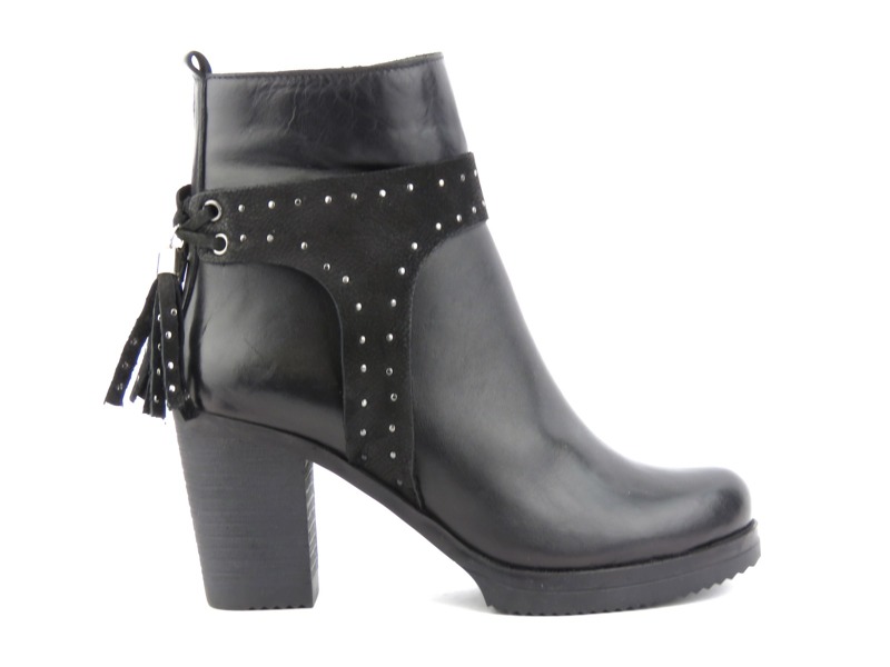 Damen-Lederstiefeletten - Venezia 1353101, schwarz