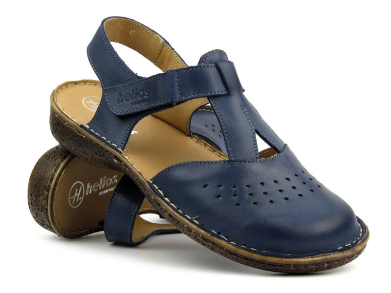 Damen-Plateausandalen aus Leder – HELIOS Komfort 248, hellbraun