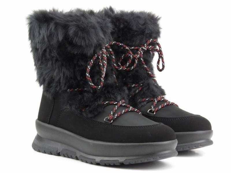 Damen-Schneestiefel mit Fell – VENEZIA 5869, schwarz