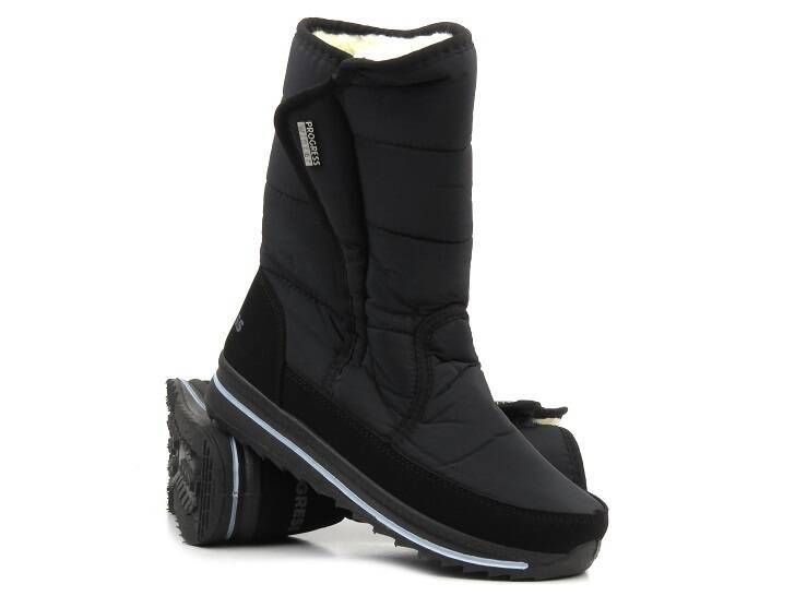 Damen-Schneestiefel mit Klettverschluss – Progress 22-128/3104, schwarz