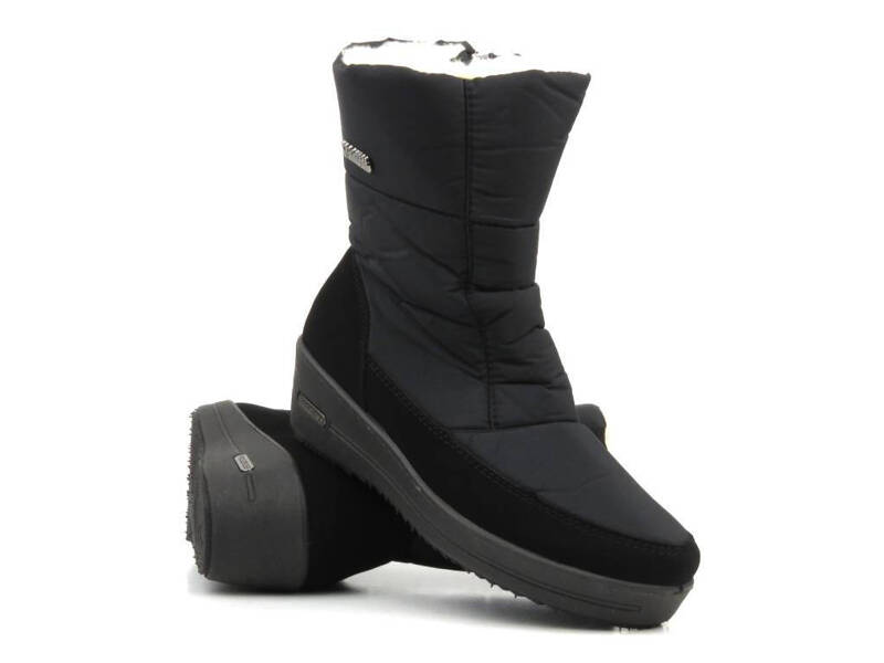 Damen-Schneestiefel mit Reißverschluss – Progress 22-126, schwarz