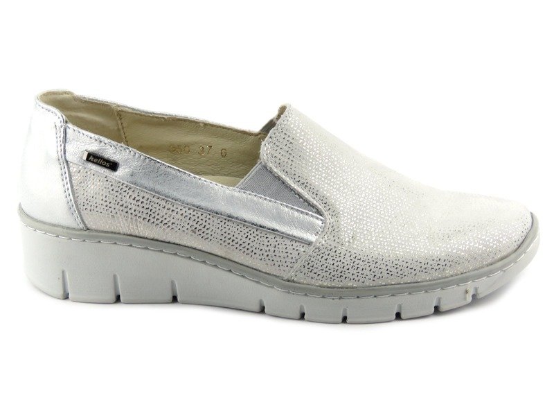 Damen-Slipper aus Leder - Helios Komfort 350, Silber